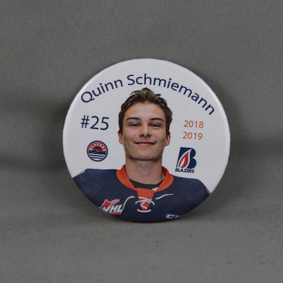 Kamloops Blazers Pin (Retro) - Quinn Schiemann 25 - Celluloid Pin - Picture 3 of 3